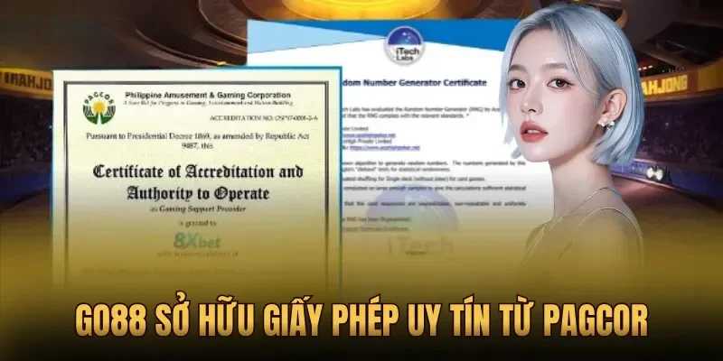 Go88 sở hữu giấy phép uy tín từ PAGCOR